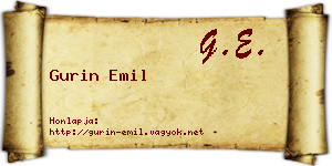 Gurin Emil névjegykártya